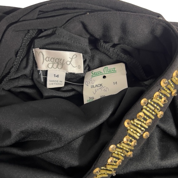 Maggie L. NWT's - Womens Beaded Black Midi Dress - Sz. 14 - Picture 7 of 8